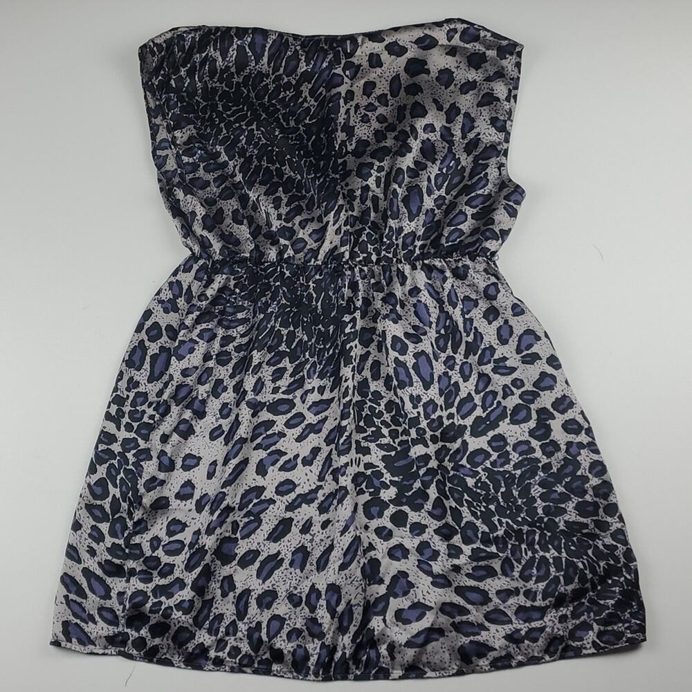 Two Hearts Maternity Shirt Purple Leopard Animal Print Sleeveless Satin Top - Picture 5 of 5